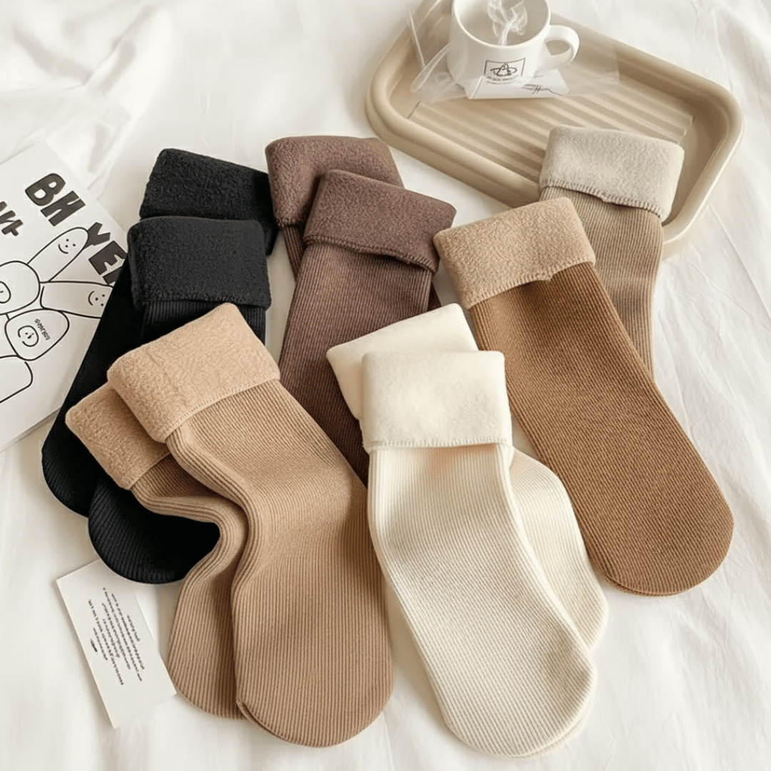 KLANKO CozyStep™ – 5 Paar Fleecegefütterte Wintersocken