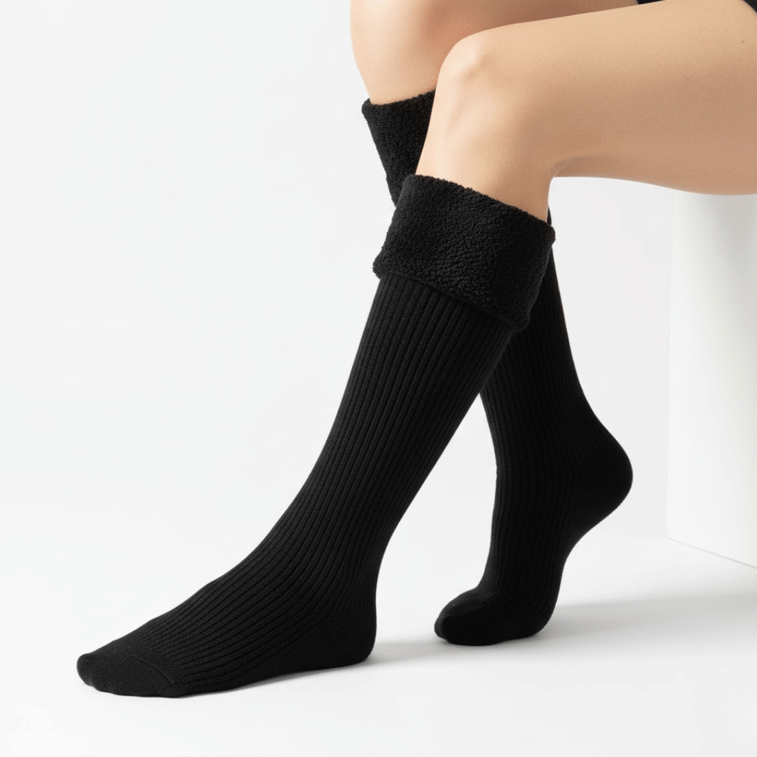 KLANKO CozyStep™ – 5 Paar Fleecegefütterte Wintersocken