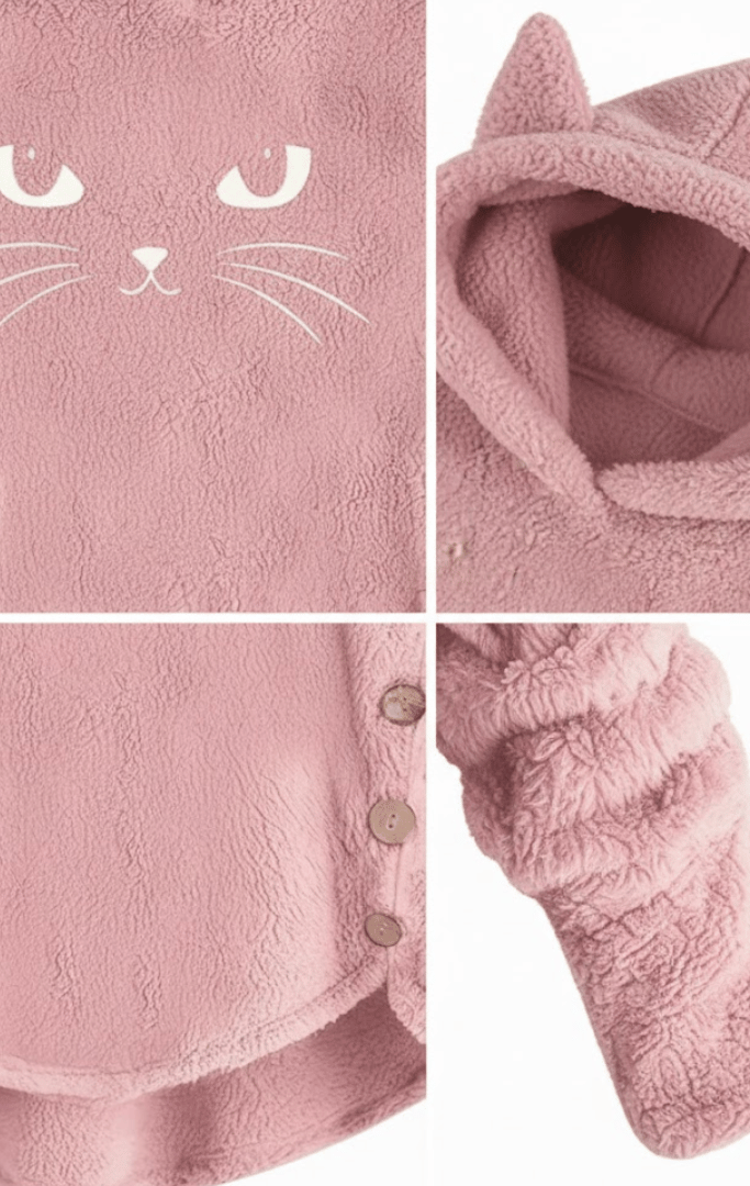Klanko CozyCat™ – Flauschiger Damen-Kapuzenpullover mit Katzenohren