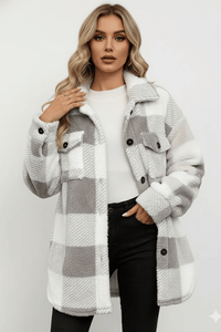 KLANKO Nordic Fleece – Kariertes Overshirt aus Teddyfell