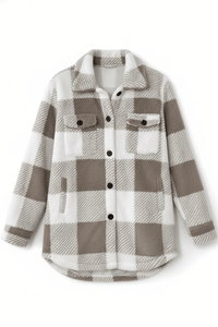 KLANKO Nordic Fleece – Kariertes Overshirt aus Teddyfell
