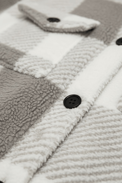 KLANKO Nordic Fleece – Kariertes Overshirt aus Teddyfell
