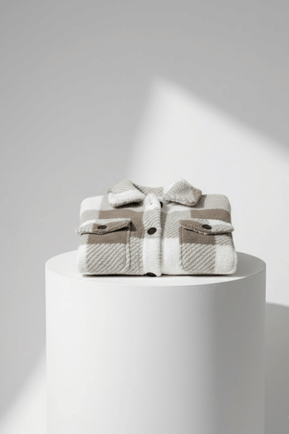 KLANKO Nordic Fleece – Kariertes Overshirt aus Teddyfell