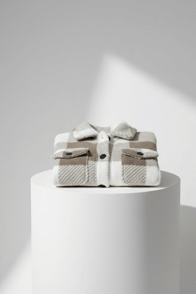 KLANKO Nordic Fleece – Kariertes Overshirt aus Teddyfell