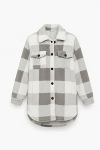 KLANKO Nordic Fleece – Kariertes Overshirt aus Teddyfell