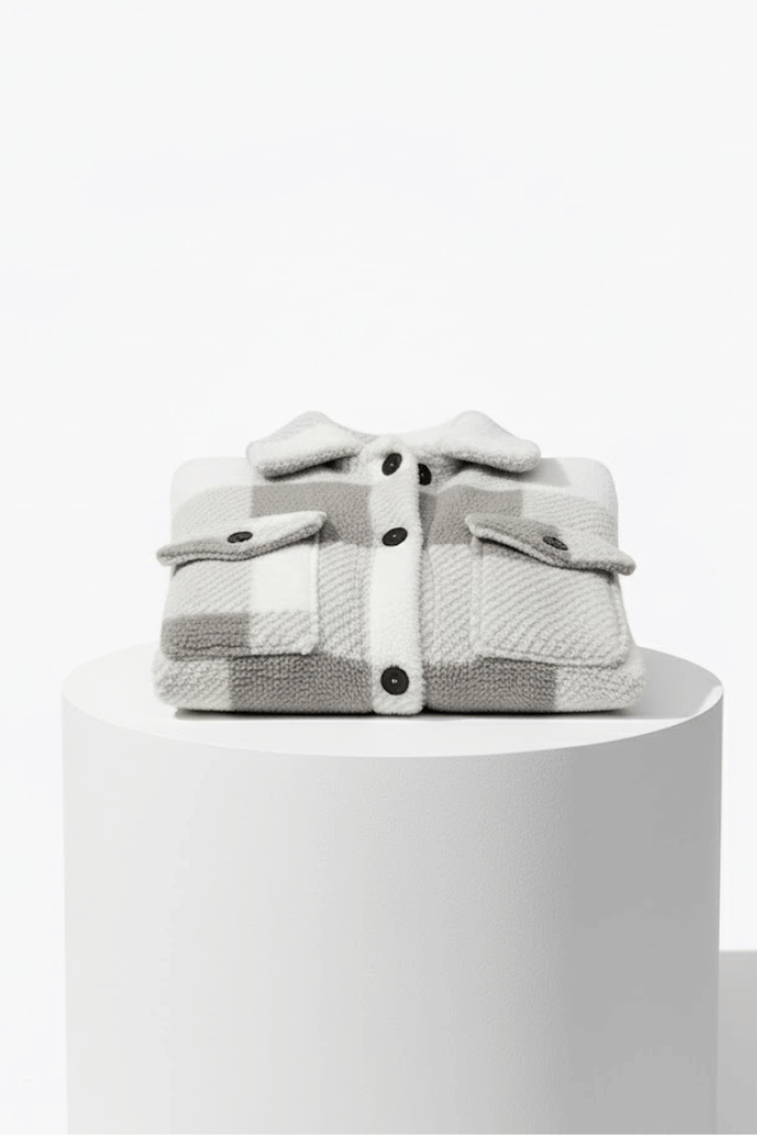 KLANKO Nordic Fleece – Kariertes Overshirt aus Teddyfell