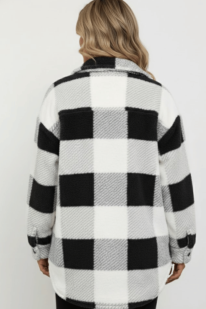 KLANKO Nordic Fleece – Kariertes Overshirt aus Teddyfell