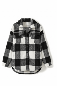 KLANKO Nordic Fleece – Kariertes Overshirt aus Teddyfell