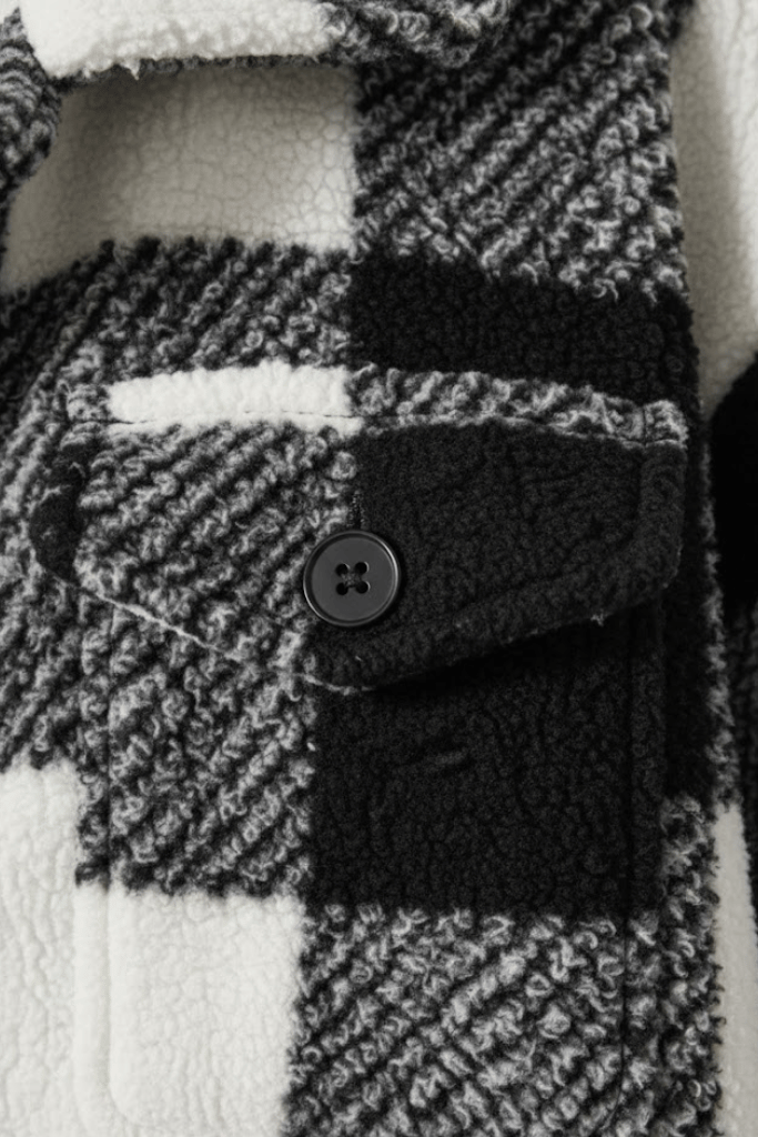 KLANKO Nordic Fleece – Kariertes Overshirt aus Teddyfell