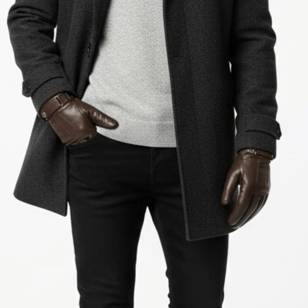 KLANKO Nordic Grip – Thermohandschuhe aus Leder für Herren