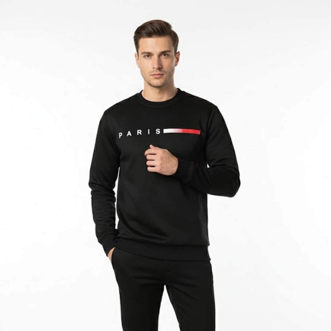 Paris Warm Sweater – Herren Fleecepullover für den Winter