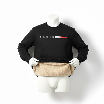 Paris Warm Sweater – Herren Fleecepullover für den Winter