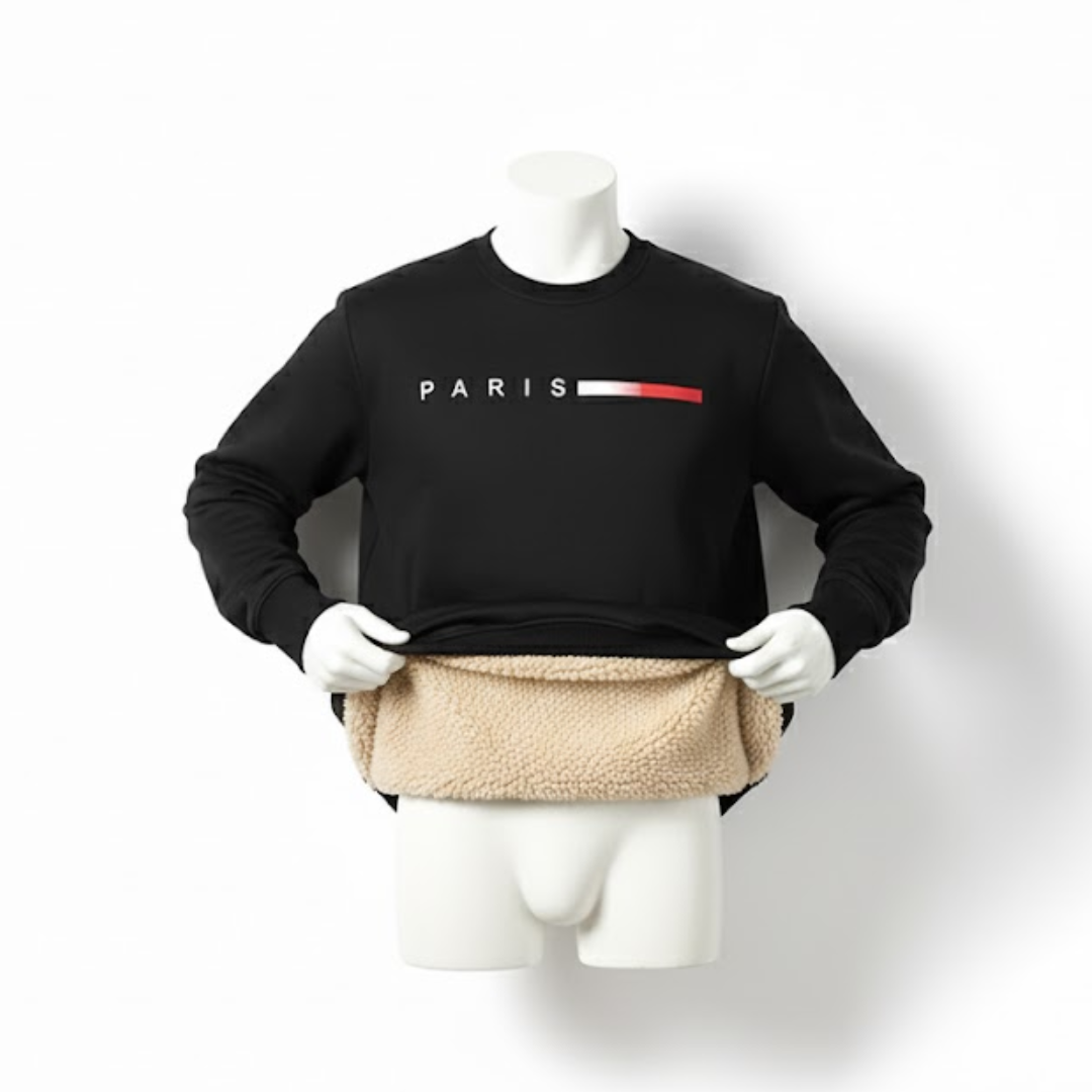 Paris Warm Sweater – Herren Fleecepullover für den Winter