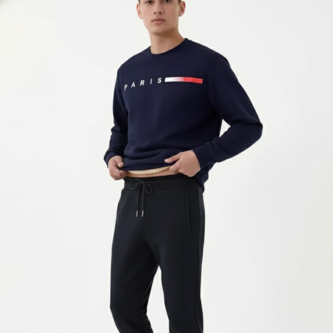 Paris Warm Sweater – Herren Fleecepullover für den Winter